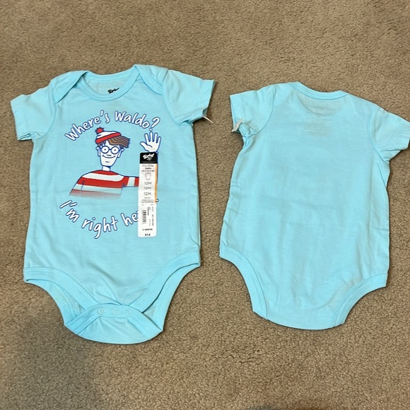 NWT 3mo & 12moUniversal Where’s Waldo Bodysuit Onesie, Cartoon Design - Picture 1 of 10